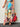 Vibrant Floral Print Draped Fitted Waist Pleated Skirt