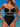 Sexy Contrast Color Pleated Hollow One-piece Swimsuit